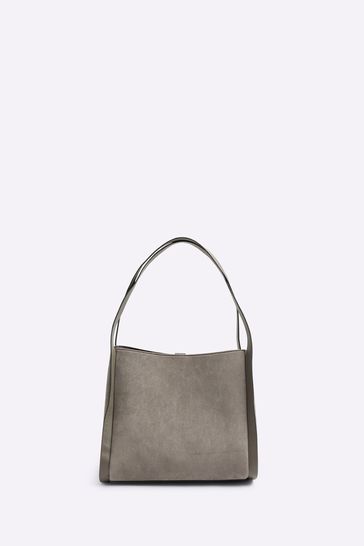 Grey slouch bag river island sale