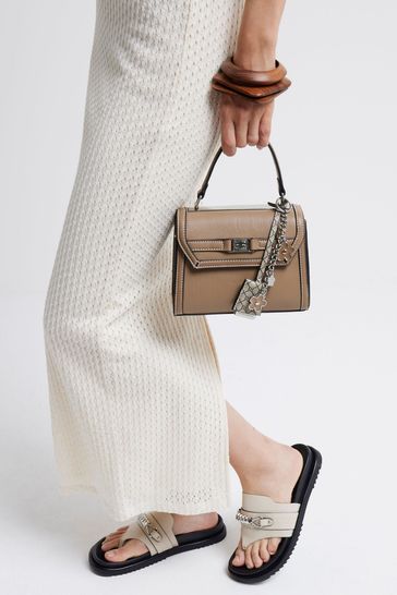 River Island Brown Mini Charm Tote Bag