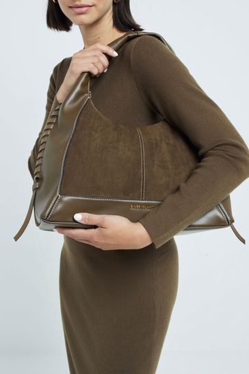Buy River Island Green Whipstitch Slouch Bag from Next Denmark