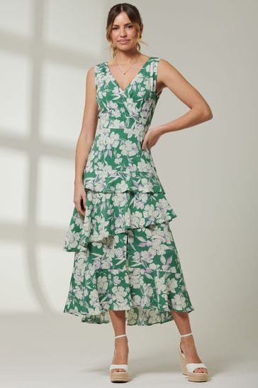 Jolie moi tiered maxi skirt outlet
