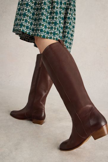 Buy White Stuff Willow Leather Knee High Boots from Next Bahrain