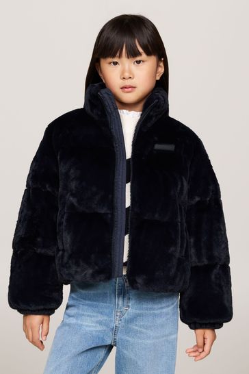 Faux fur vest blue new arrivals