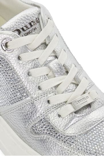 Buy Dune London Silver Evangelyn Flatform Lace Up Trainers from Next Denmark