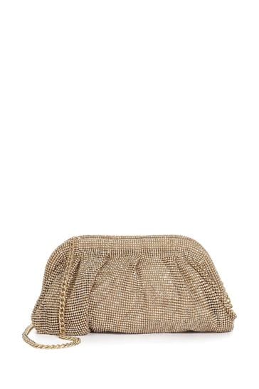 Dune gold clutch bag discount