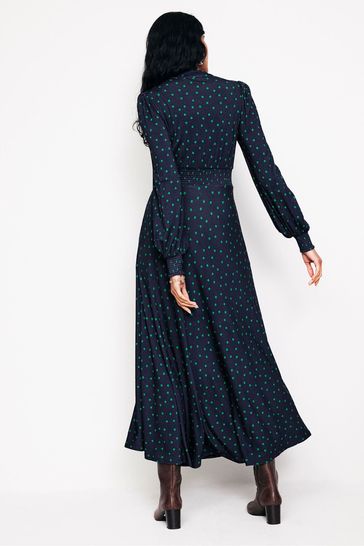 Buy Boden Blue Dark Ivy Smocked Midi Dress from Next Poland