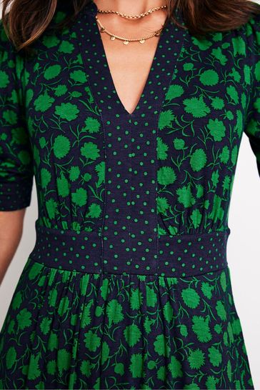 Buy Boden Lily Hotched Jersey Midi Dress from Next Turkey