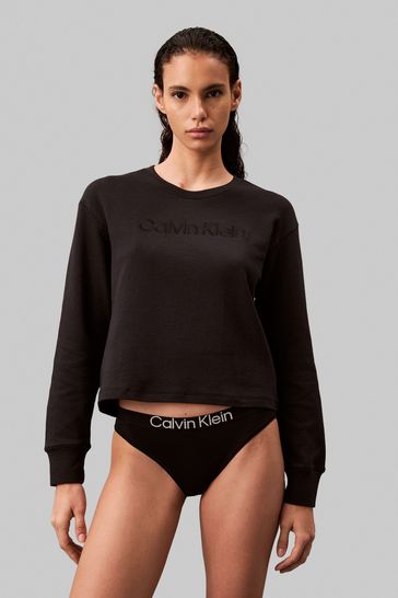 Buy Calvin Klein Black Relaxed Crew Pullover Sweater from Next Bahrain