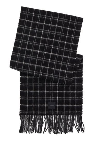 Buy Calvin Klein Black Mini Check Wool Scarf from Next Denmark