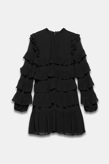 Next black ruffle dress discount