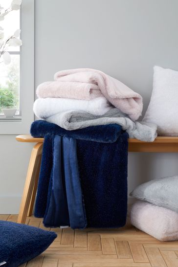 Buy Catherine Lansfield White Soft and Cosy Glamour Faux Fur Throw from Next Poland