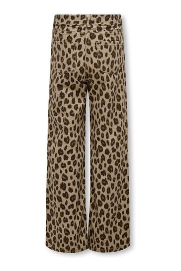 ONLY KIDS Wide Leg Leopard Print Animal Jeans