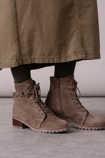 Buy Celtic Co. Grey Block Heel Hiker Boots from Next Bahrain