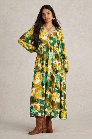Buy White Stuff Yellow Imogen Midi Dress from Next Bahrain