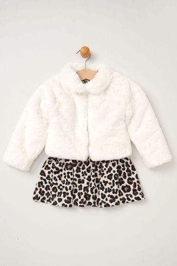 Faux fur jacket with dress shop