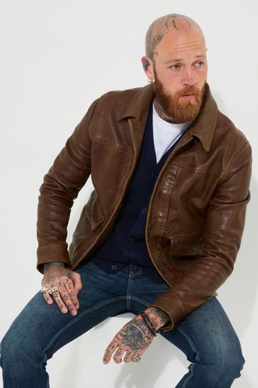 Joe browns mens leather jacket online