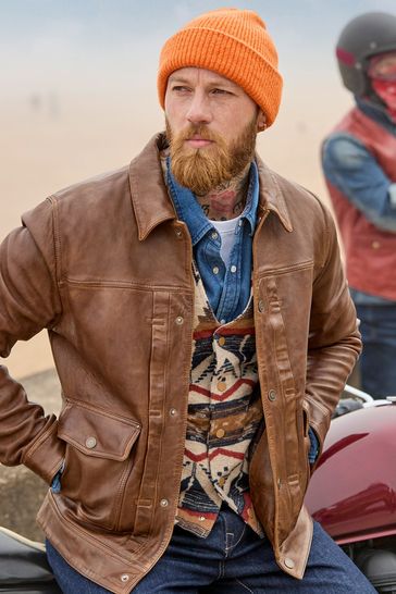 Joe browns red leather jacket cheap