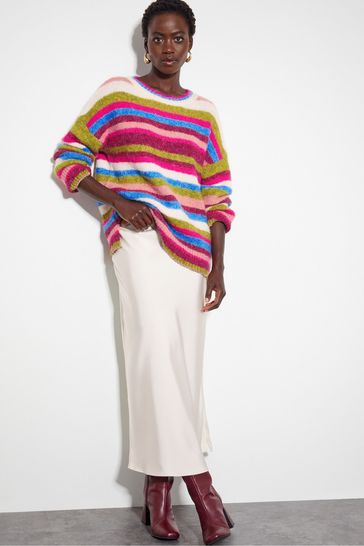Buy Monsoon Pink Shonda Colourful Stripe Jumper from Next Netherlands