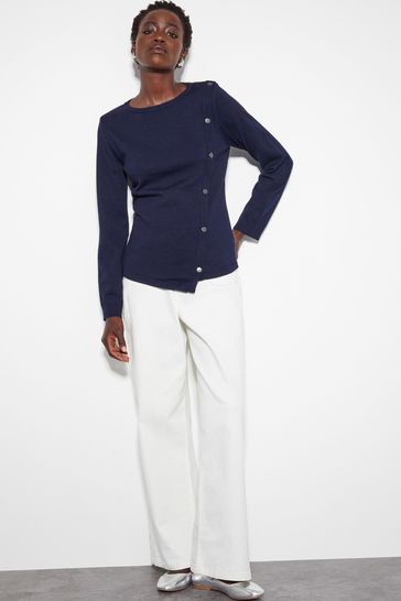 Buy Monsoon Blue Blythe Asymmetrical Button Jumper from Next Netherlands