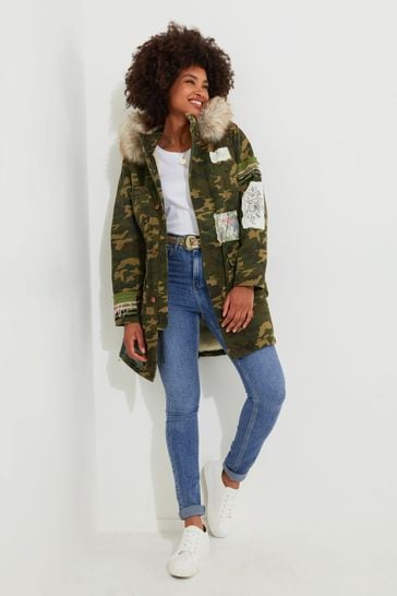 Boutique faux fur parka top