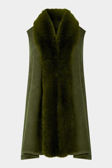 Buy Joe Browns Green Luxe Faux Fur Trim Longline Gilet from Next Bahrain