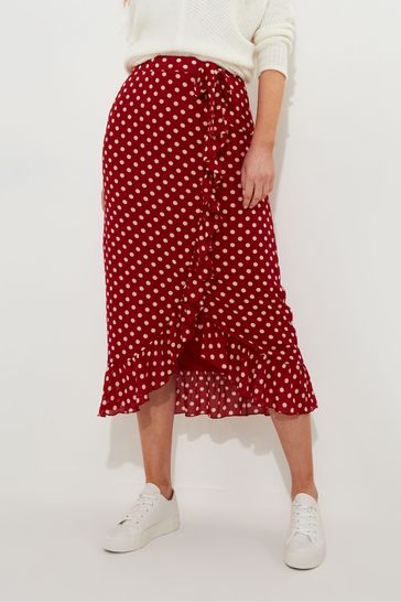 Polka dot wrap maxi skirt 2025