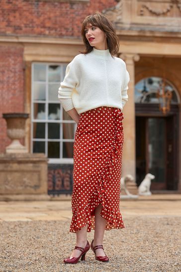 Polka dot maxi skirt uk cheap