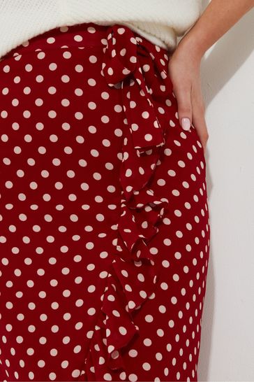 Polka dot skirt frill cheap