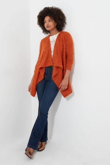 Buy Joe Browns Orange Relaxed Fit Eyelash Knit Waterfall Cardigan from Next Canada