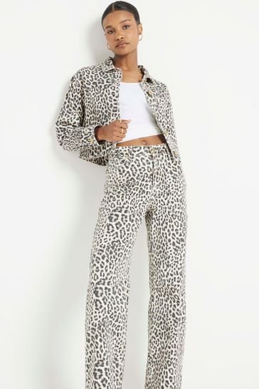River island animal print jacket top