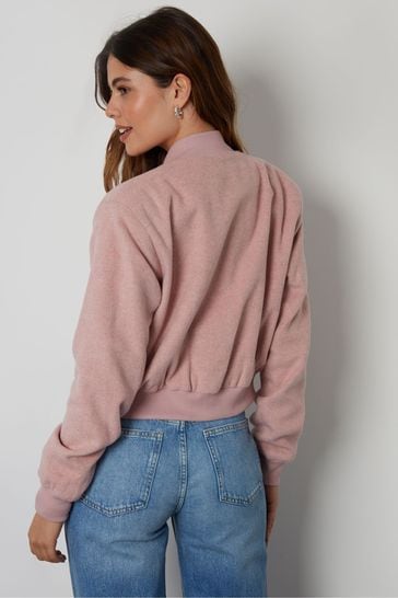 Threadbare bomber jacket top