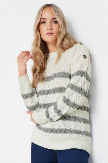 Buy Long Tall Sally Grey Button Cable Jumper from Next Greece