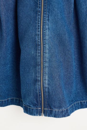 Oliver Bonas Blue Denim Collarless Mini Dress