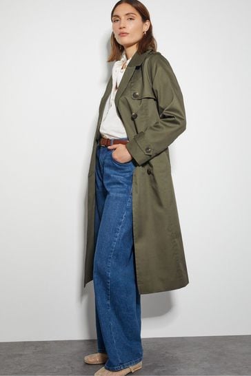 Khaki green trench coat womens hot sale