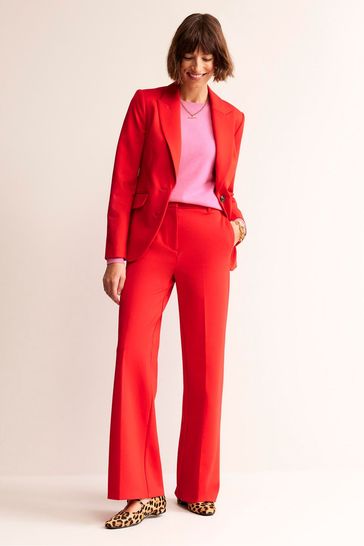 Dark red suit jacket top