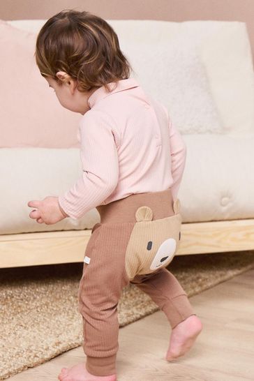 Buy MORI Bear Face Organic Cotton and Bamboo Brown Joggers from Next Netherlands