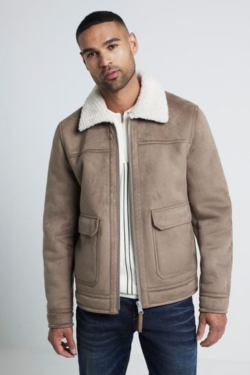 River island shearling jacket mens on sale