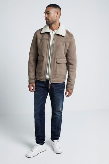 River Island Light Shearling Western Jacket