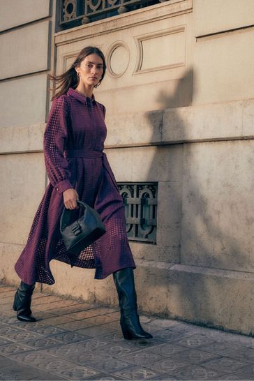 Phase Eight Burgundy Red Natalie Shirt Dress
