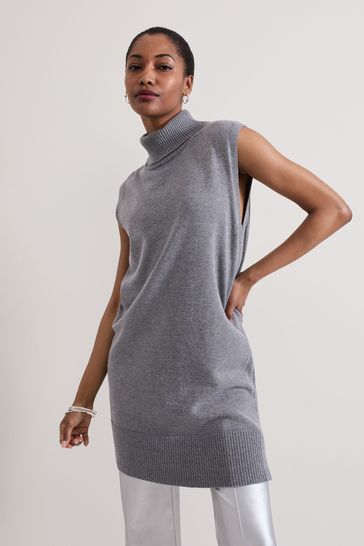 Buy Phase Eight Grey Mila Sleeveless Tabard Jumper Dress from Next Bahrain