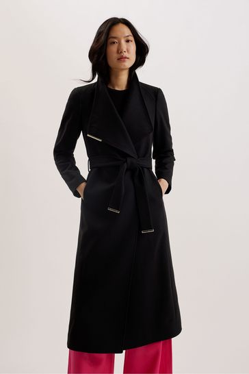 Ted baker long wool wrap coat on sale