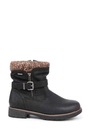 Knitted cuff ankle boots shop
