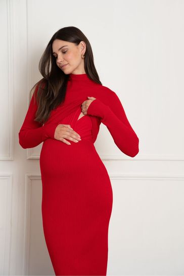 Red nursing dress deals