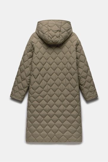 Mint Velvet Green Double Layer Quilted Parka