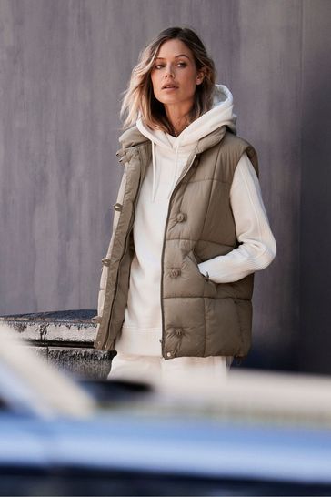 Mint velvet green padded coat top