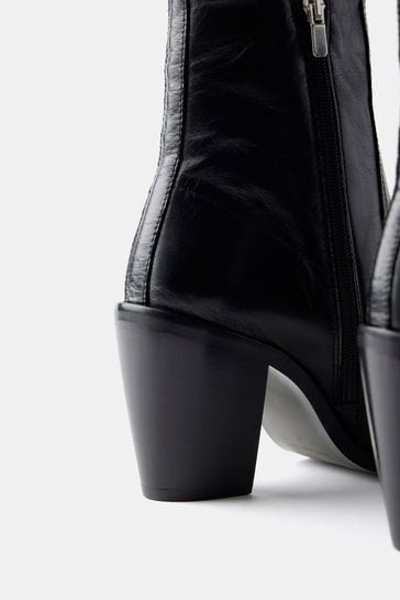 Buy Mint Velvet Black Leather Ankle Boots from Next Bahrain
