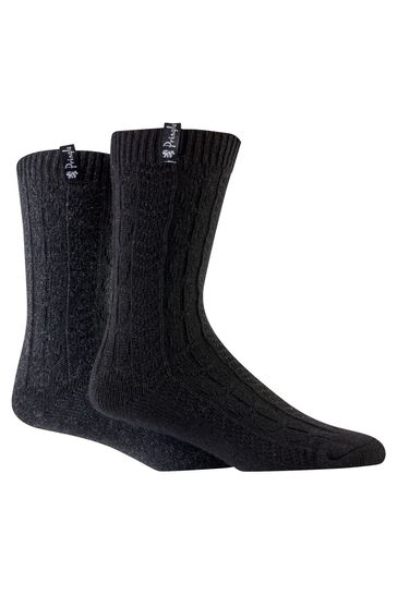 Buy Pringle Black Textured Knit Boot Socks 2 pack from Next Denmark