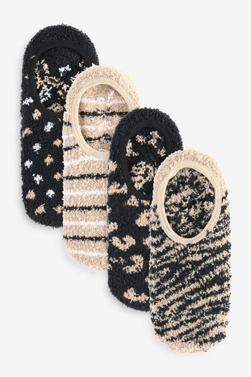 Buy Wild Feet Natural Fluffy Cosy Peds Socks with Non Slip Grip Pack 4 from Next Poland