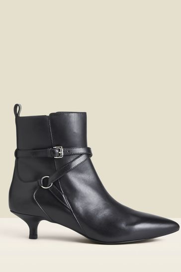 Kitten heel ankle boots leather clearance