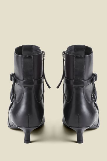 Buy Sosandar Leather Kitten Heel Ankle Boots With Buckle Detail from Next Bahrain
