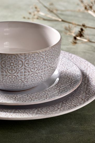 12 Piece Cream Hepworth Tile Dinner Set